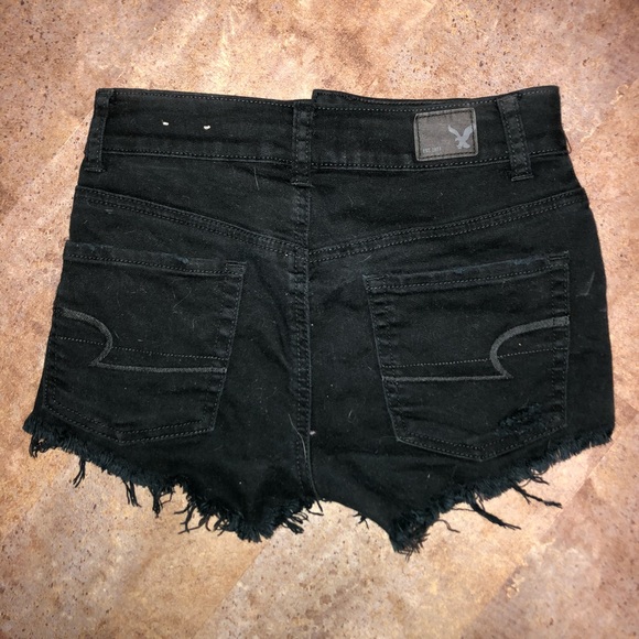 *SOLD* black distressed shorts - Picture 2 of 2